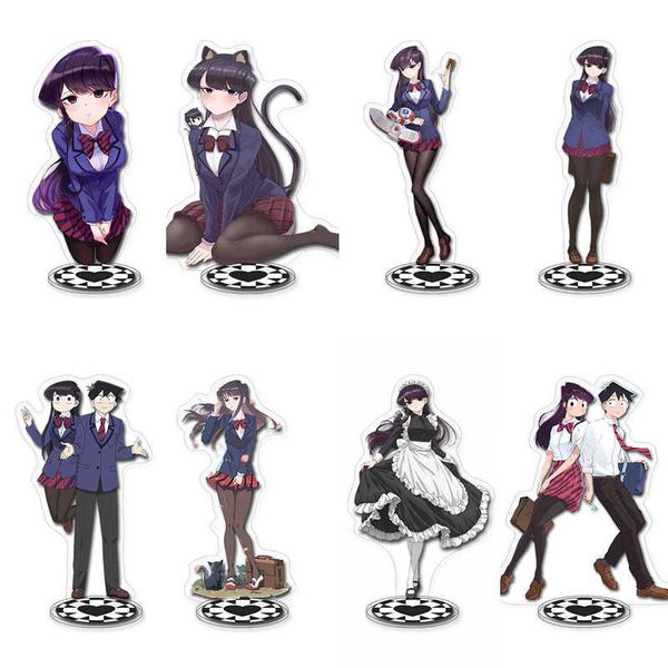 

keychains 15cm kawaii anime komi can't communicate acrylic stand action figure comi san ha comyusho desu tadano hitohito pvc model toy, Silver