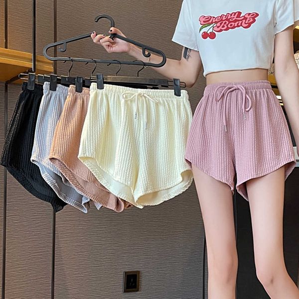 

women's shorts women gym fitness running shorts women's summer thin style loose casual large size wide leg high waist a-word sport, White;black