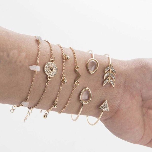 

jewelry chain gravel bracelet diamond arrow v alloy set, Black