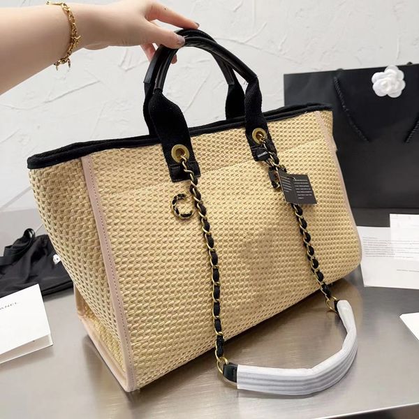 

luxury designer handbags women deauville beach bags fashion knitting purse lady handbag classic shoulder bag holiday brand shipping cc bags
