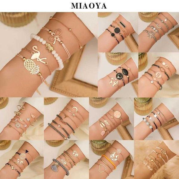 

set bracelet strand geometric map beaded ethnic style shell tassel, Black