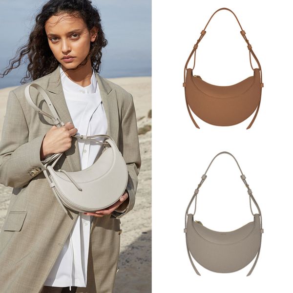 

polene numero dix half moon bag smooth genuine leather polenes cyme luxury the tote handbags designer zip closure crossbody bag womens mens
