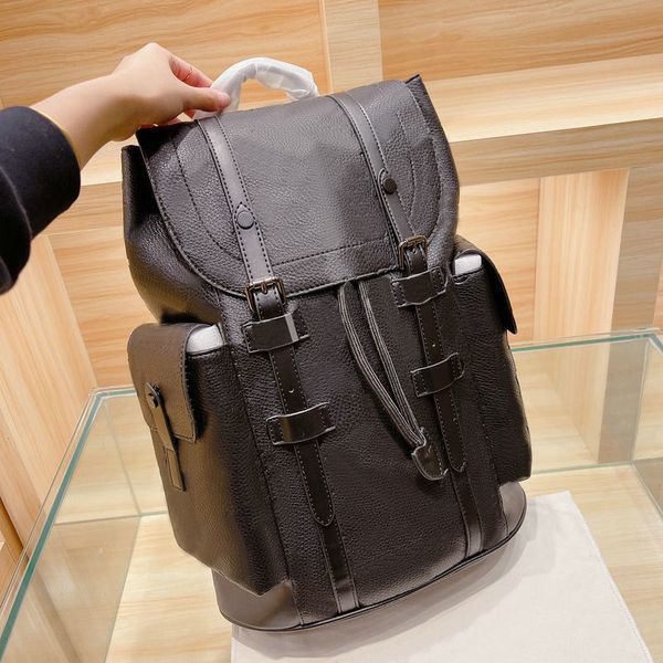 

leather backpack men women large capacity travel bag chriser mm designer backpack m55699