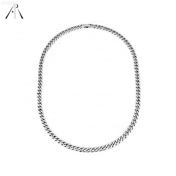 

fine jewelry silver chain trendy necklace 6mm miami curb cuban link chain vintage necklaces for men women