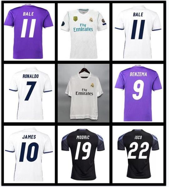 

2013 2014 2015 2016 2017 retro classic real madrids soccer jerseys benzema marcelo isco bale sergio ramos modric asensio 13/14/15/16/17 home, Black;yellow