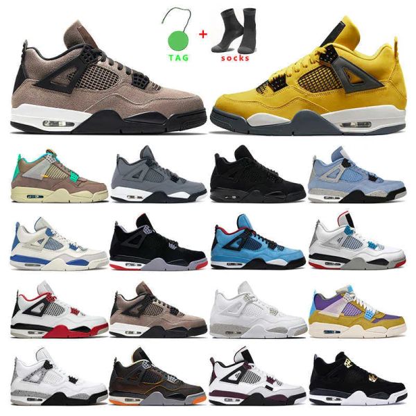 

basketball shoes mens trainer sports sneakers university blue lightning cool grey white cement oreo black cat 4s womens taupe haze what the