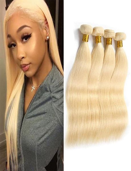 

indian virgin remy human hair 613 blonde 4 bundles double wefts 830inch silky straight hair extensions 4 pieces one set3254894, Black