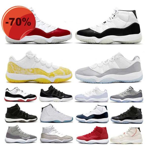 

sandals with box jumpman 11 11s mens basketball shoes dmp cherry cool gement grey yellow snakeskin gym red space jam unc jubilee bred concor, Black