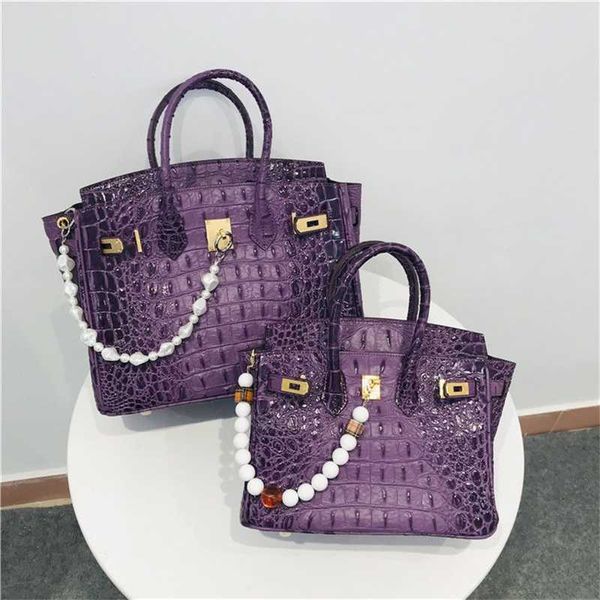 

designer bag tote bag handbags crossbody bag new womens bag cowhide crocodile bone pattern crocodile back pattern bag handheld one shoulder