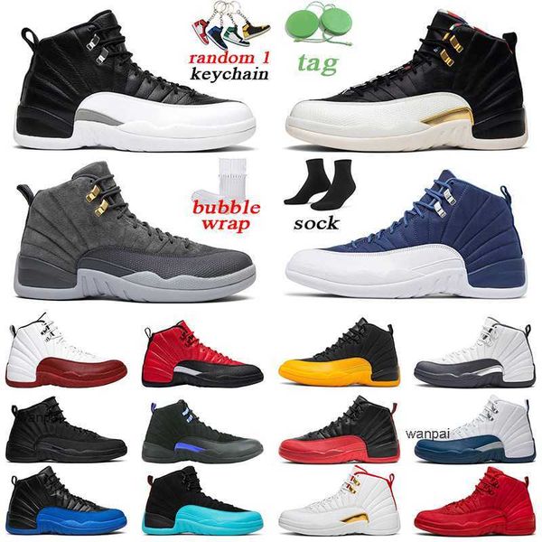

men basketball shoes jumpman university gold indigo game royal the master 12s mens trainer sports sneakers size 7-13