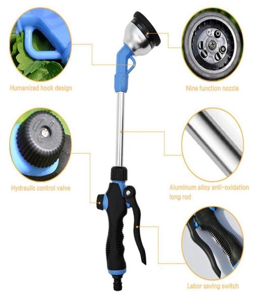 

water gun nozzle long handle water spray gun high pressure irrigation multifunction outdoor gardening water spray adjustable hand6410904