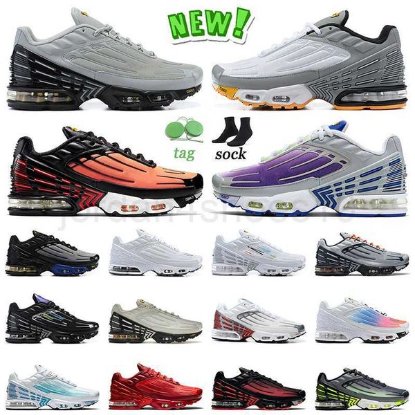 

sports tn plus tuned 3 running shoes mens women sneakers tiger purple grey triple white multi bone black neon laser crimson red outdoor trai