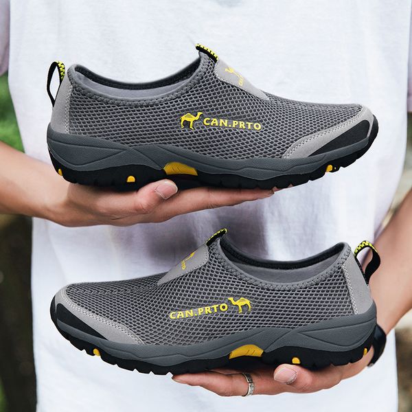 

dress shoes fashion summer shoes men casual shoes air mesh outdoor breathable slip-on man flats sneakers comfortable water loafers size 45 2, Black