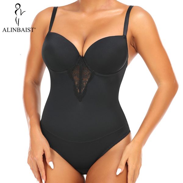

women's shapers shapewear bodysuit slimming body shaper tummy control fajas shapewear lace sculpting bodysuit for women v-neck camisole, Black;white