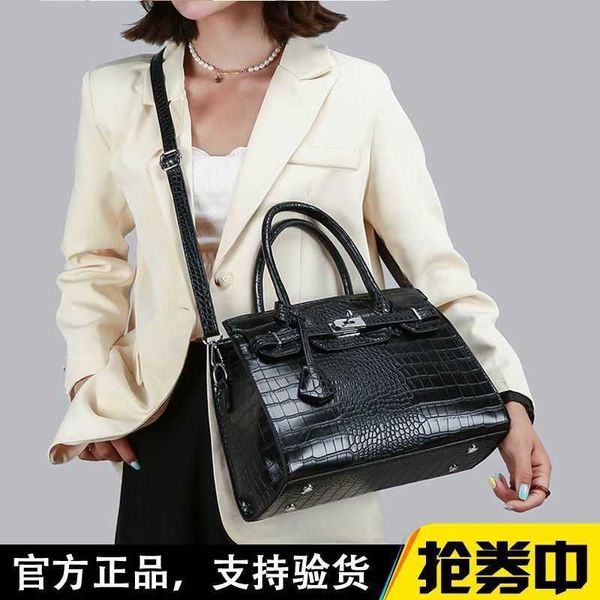 

designer bag tote bag handbags crossbody bag french niche design genuine leather crocodile pattern handbag for women new fashion large capac
