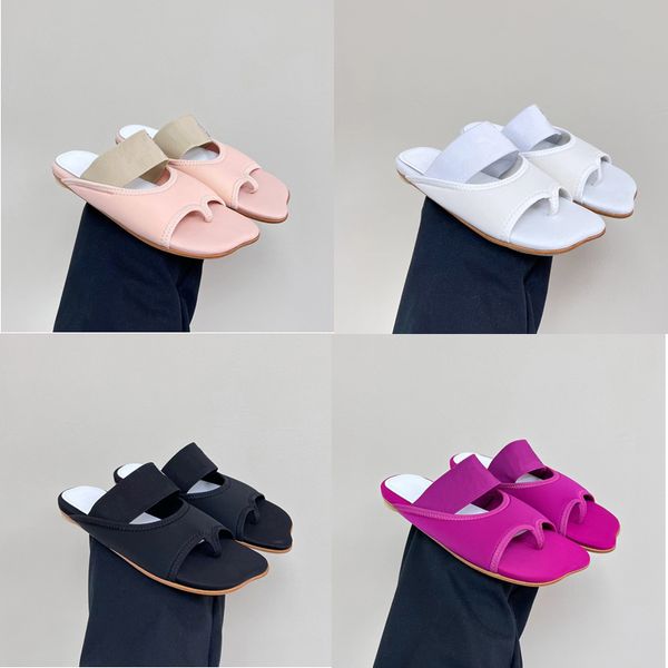 

2023designer luxury pure color square head slides slippers womens 100% leather outdoor clip-toe open-toed high heel sandals ladys thick heel, Black