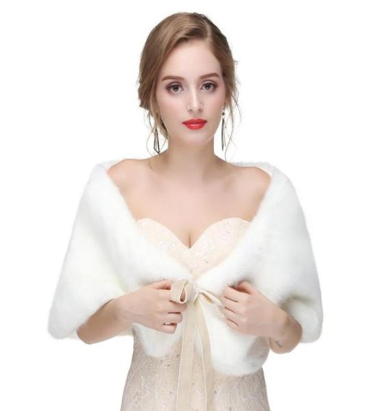 

faux fur bridal boleros size beigeivory black wedding accessories winter fur bridal wraps 902301, White