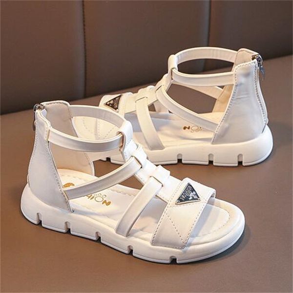 

new fashion girl sandals children shoes summer slippers toddler infant beach slides princess roman shoes soft -bottom kids baby sports sanda, Black;red