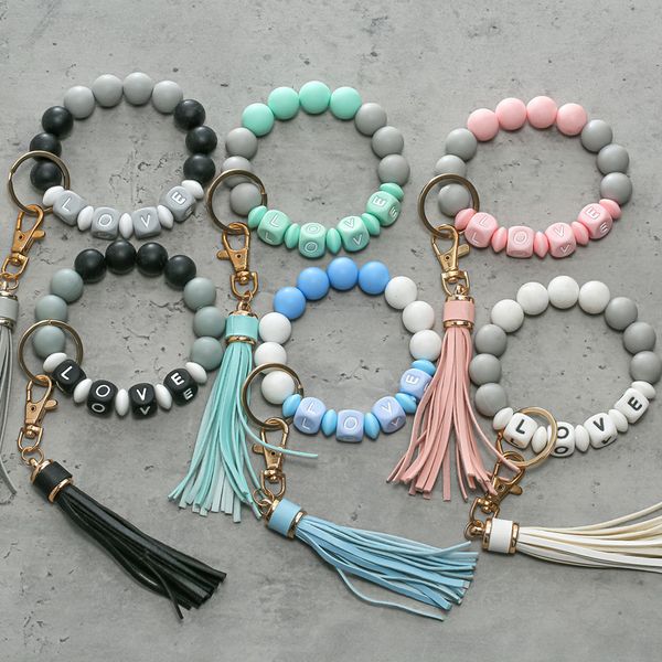 

keychains lanyards love chain silicone ring bracelets ins lovely cute multistyle wristlet chain wallet ring jewelry gift 230508, Silver