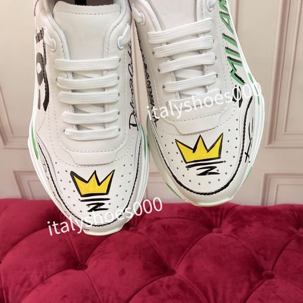 

2023casual shoes designer italy for womens sneaker leather embroidered stripes white shoe flat platform walking sports trainers, Black