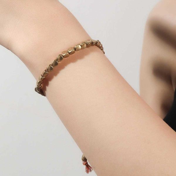 

fashion creative pull charm tassel carrying strap copper jewelry hand woven string for collectables bracelet special shaped beads, Golden;silver