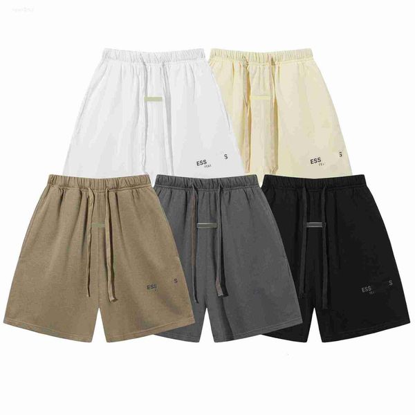 

ess fashion design shorts men's sports loose fit cotton plush3, White;black