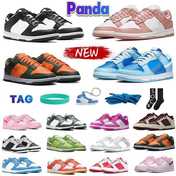 

mens panda low running shoes sneakers white black panda pigeon grey fog pink unc chunky active fuchsia valentines day women men retros outdo