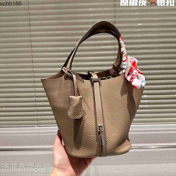 

basket lightweight picotin bags locks bag 2023 layer cowhide women's leather bucket designer tote high handbag 18cm bl8s