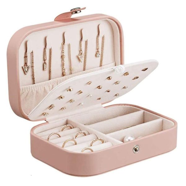 

jewelry boxes portable jewelry box jewelry organizer display travel jewelry case boxes button leather storage zipper jewelers joyero 230509, Black;white