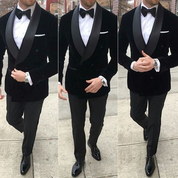 

men's suits blazers black velvet wedding tuxedos wedding suits for men groom suit for men business custom made men suits jacket pants 2, White;black