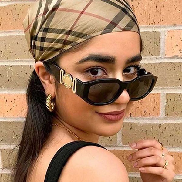 

2021 fashion small frame sunglasses women's personality polygon sunglasses and candy sunglasses, White;black