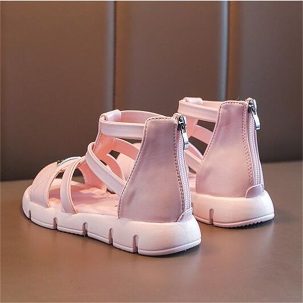 

New Fashion Girl Sandals Children Summer Slippers Toddler Infant Beach Slides Princess Roman Shoes Soft Bottom Kids Baby Sports Sandal 07ab, Black