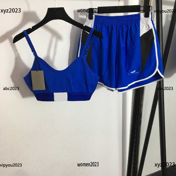 

luxury tracksuit women designer set summer suit 2pcs letter strap underwear and elastic waist casual shorts new arrival, Gray