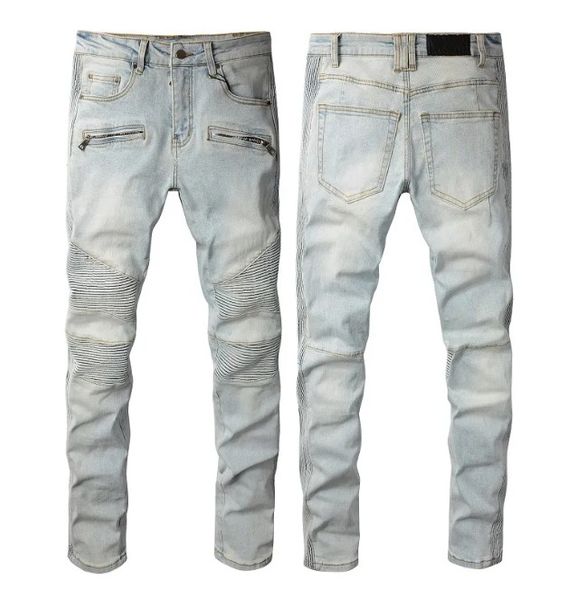 

2023 mens designer jeans fashion distressed ripped biker slim fit motorcycle denim for men s fashion hiking pant hip embroidery patchwork pa, Black