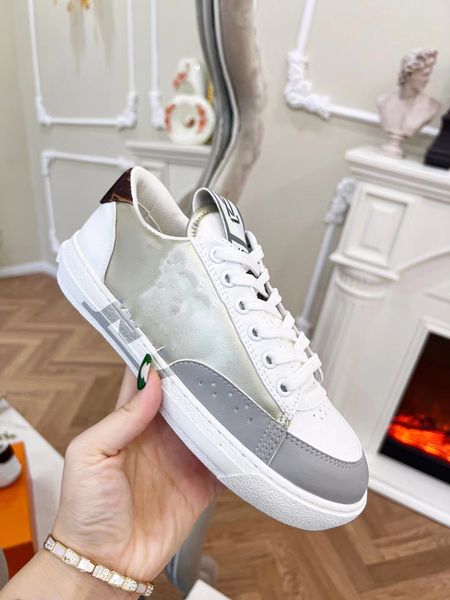 

2023 vintage casual shoes men women calfskin designer sneakers fashion increasing platform shoe 0502, Black