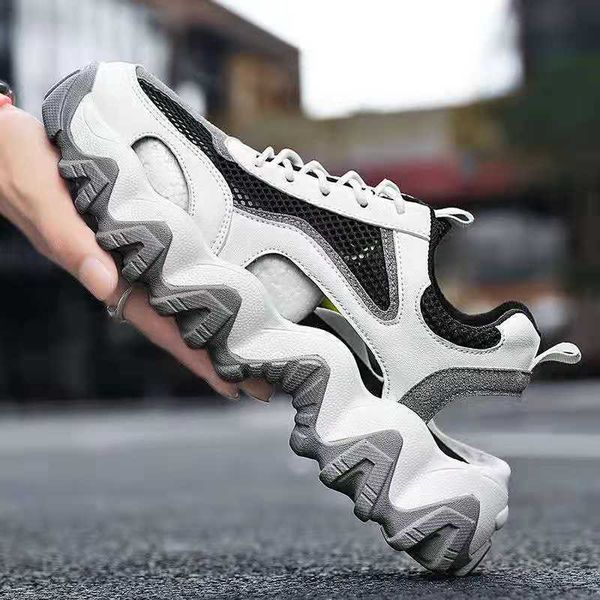 

sandals men's brand mesh hollow lace up male 2023 summer refreshing platform sneakers man fashion beach shoes sandalias 230508, Black