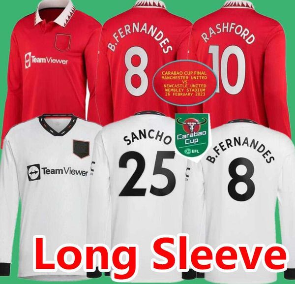 

22/23 long sleeve united ronaldos soccer jerseys 2022 2023 rashford shirt b.fernandes greenwood eriksen r. varane malaysia sancho, White;black