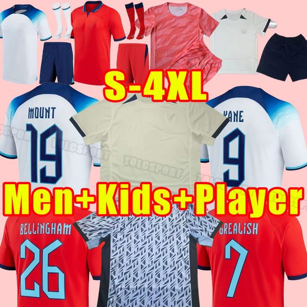 

2022 2023 kane sterling soccer jerseys 22 23 rashford sancho grealish mount saka football shirt men kids kits englands foden uniforms fans p, Black;yellow