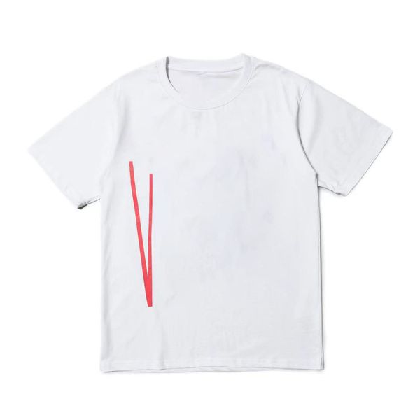 

mens designer t shirt letter print tees short sleeve big v round neck men women hip hop style black white t-shirts size s-xl, White;black