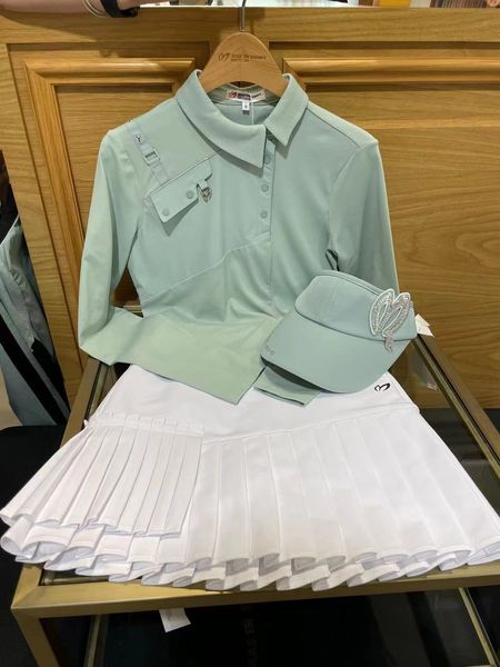 

outdoor t shirts kaus lengan panjang golf musim semi panas baru untuk wanita pakaian mode pita bintang elastis olahraga 230509, Gray;blue