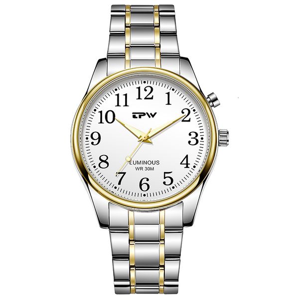 

wristwatches light up watch dial full luminous face 40mm easy reader stainless steel strap 3atm 230509, Slivery;brown