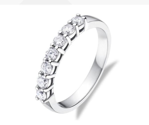 

drop 042ct 7 stones moissanite diamond engagement ring fine 18k white solid gold jewelry rings for women au750 stapmed w4449669, Silver