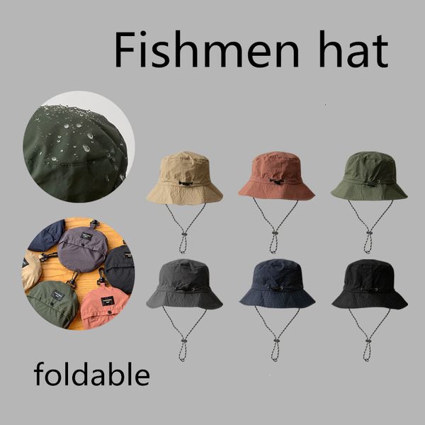 

wide brim hats bucket fisherman womenmen foldable waterproof summer sun antiuv protection camping hiking mountaineering caps outdoor 230508, Blue;gray
