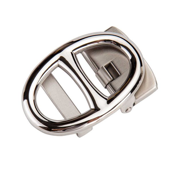 

304 stainless steel brushed shiny automatic buckle for men's belt buckle, wear-resistant and allergy resistant head 3.55cmdcid, Slivery;black