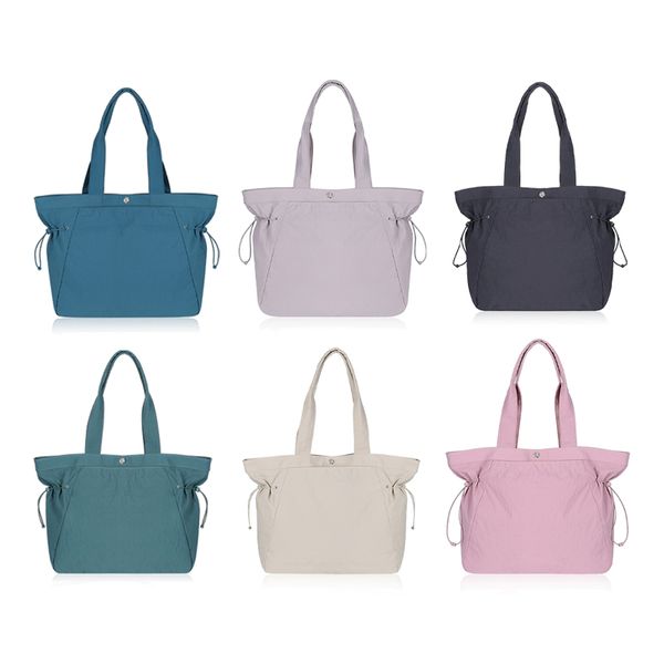 

womens side cinch shopping bag outdoor sports one shoulder tote bag nylon beach bags luggage travel crossbody handbags pochette purse lulu t