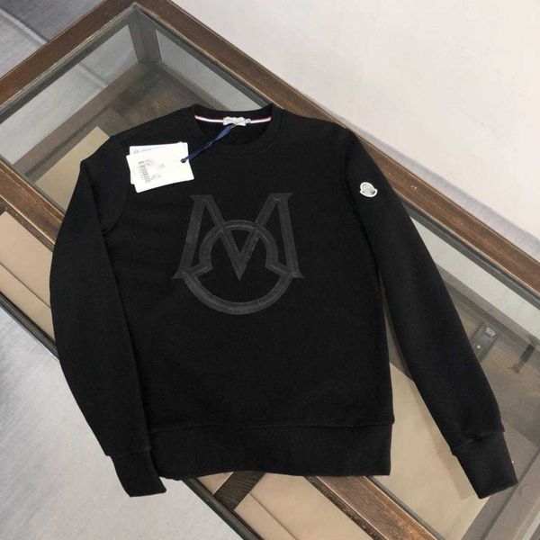 

2022 fall new men's sweater designer round neck casual leather terry cotton men's long-sleeved sweater high-grade men's cloth, Black