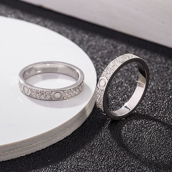 

full diamond star ring love ring designer rings men and women titanium steel silver rose gold rings for lovers couple wedding jewelry engage