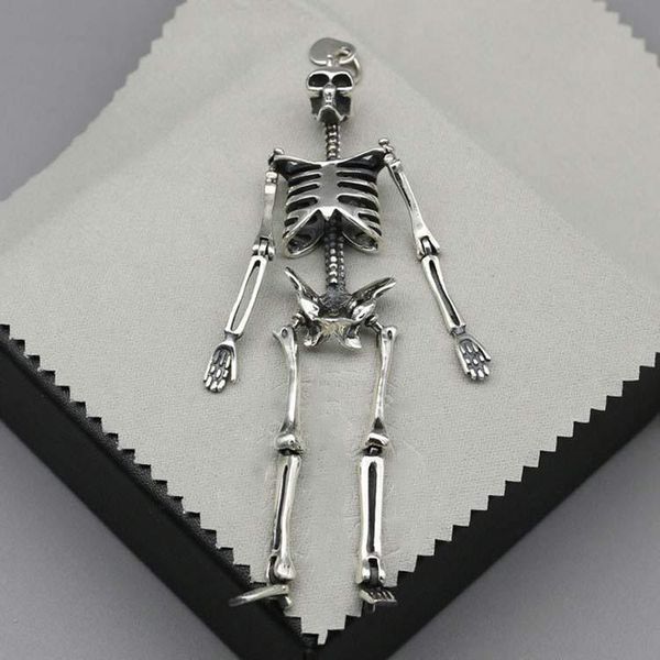 

10124 european and american pendant jewelry s925 sterling silver fashion personality punk hip-hop human skull letter pendant classic jewelry