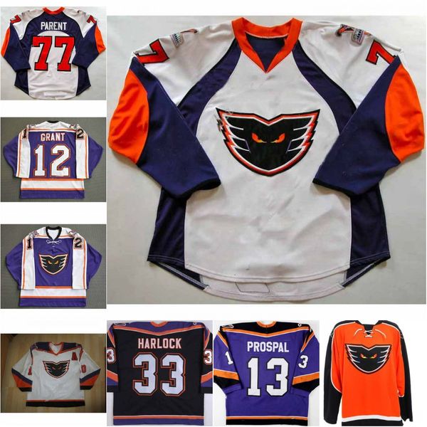

vintage philadelphia phantom hockey jerseys david hallock parent prospal jeff carter claude giroux frank bialowas sean mccosh sullivan road, Black;red