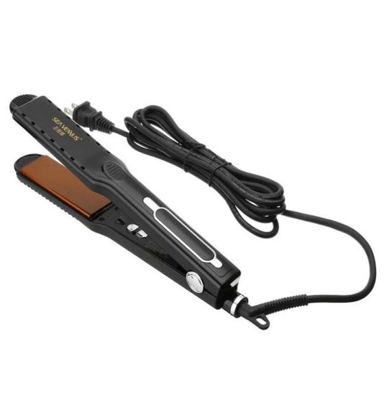 

45w 2in1 hair curler curling straightener iron infrared style hairdressing tool black7377400